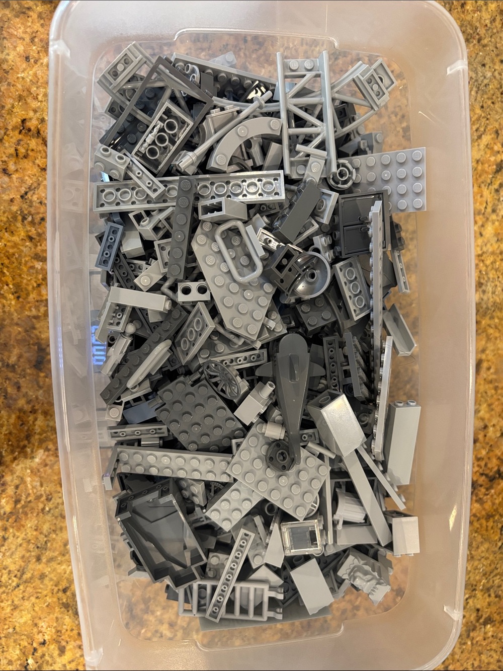 Grey Lego Mixed Lot, 2lbs